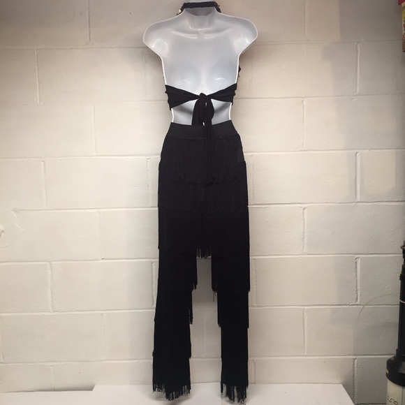 Mariachi costume fringe sequins halter top - Picture 2 of 7